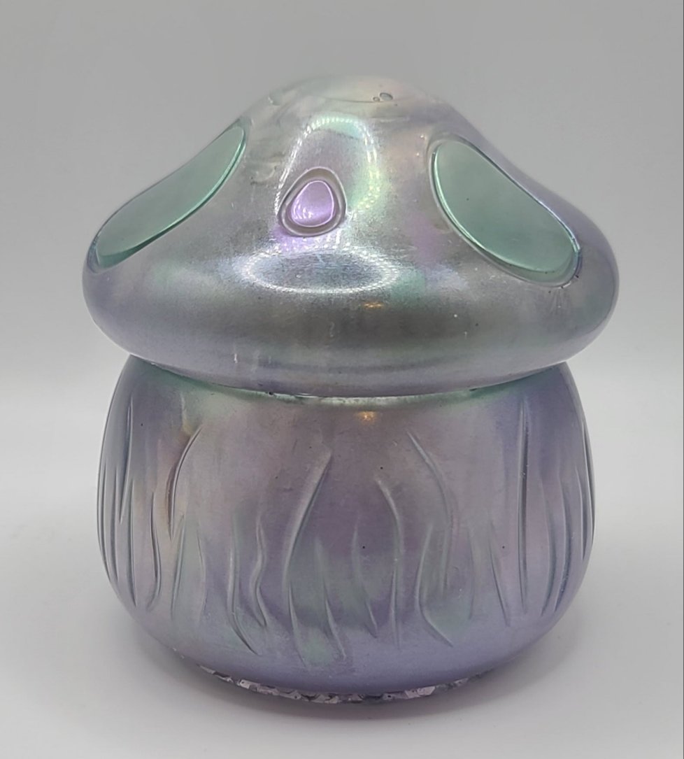 Beautiful handmade resin jar Mushroom A