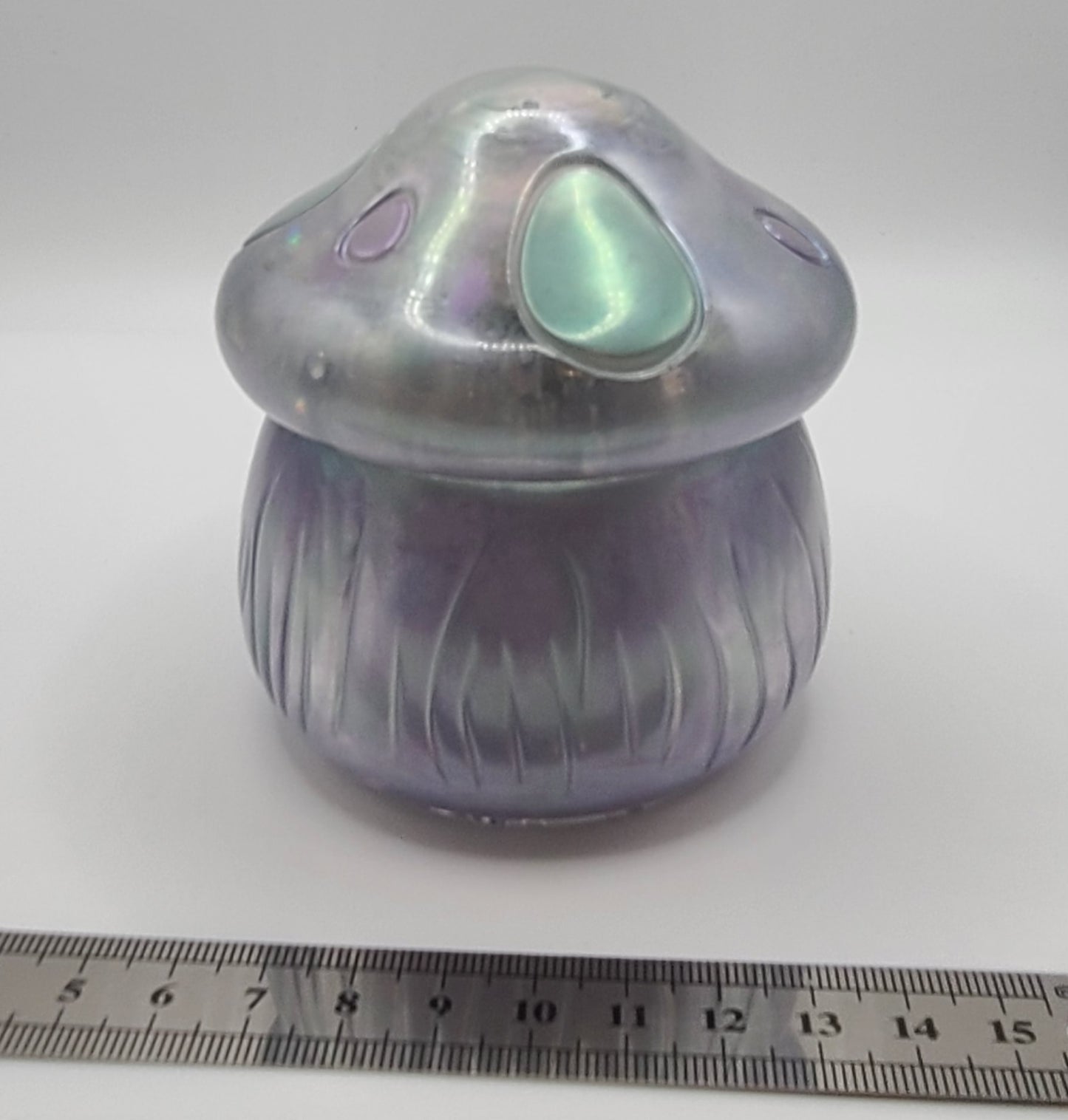 Beautiful handmade resin jar Mushroom A