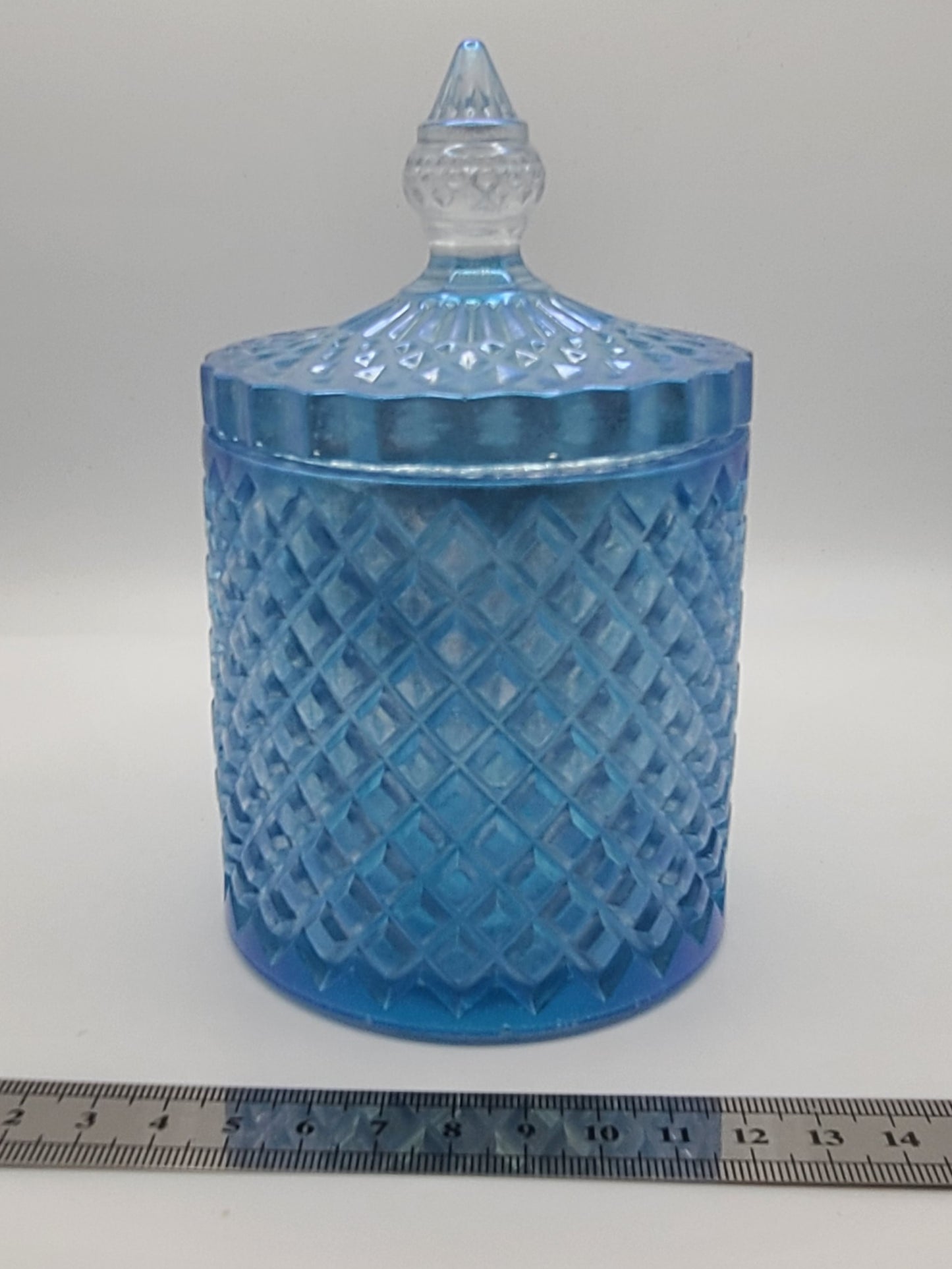 Beautiful handmade resin jar Large Blue Cylinder  A