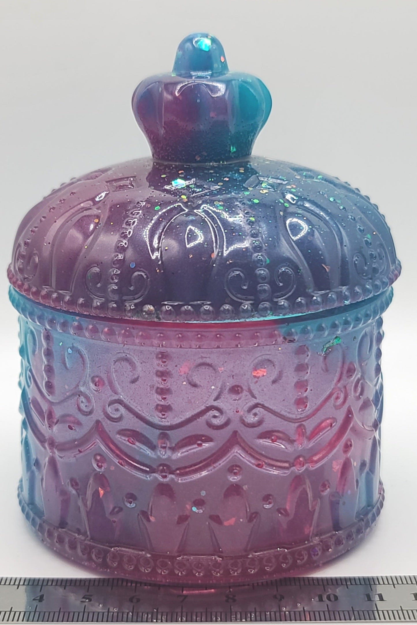 Beautiful handmade resin jar Large Fancy jar B