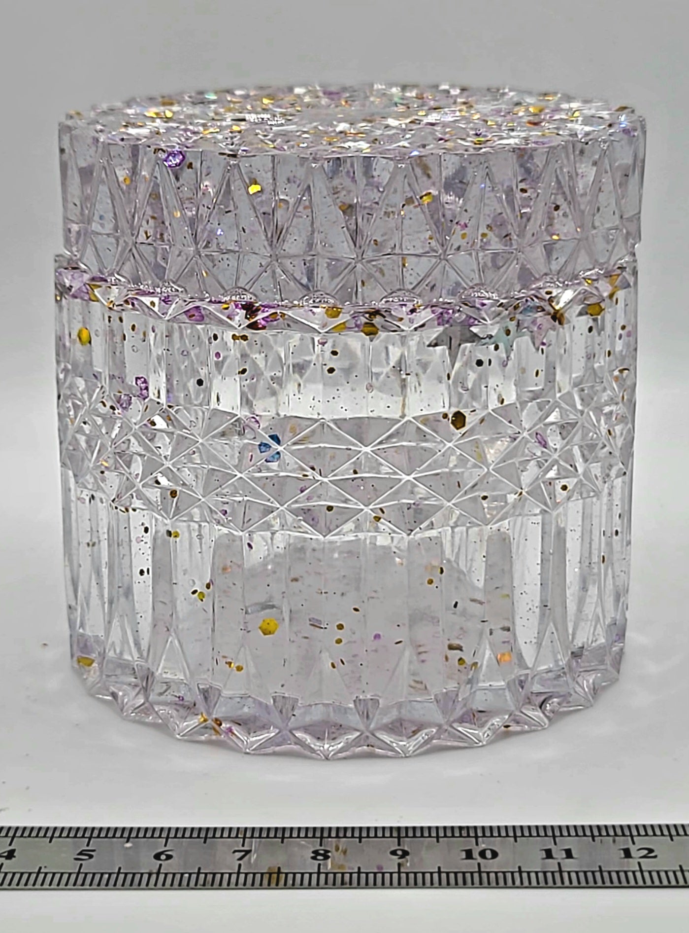 Beautiful handmade resin jar Large Cylinder B