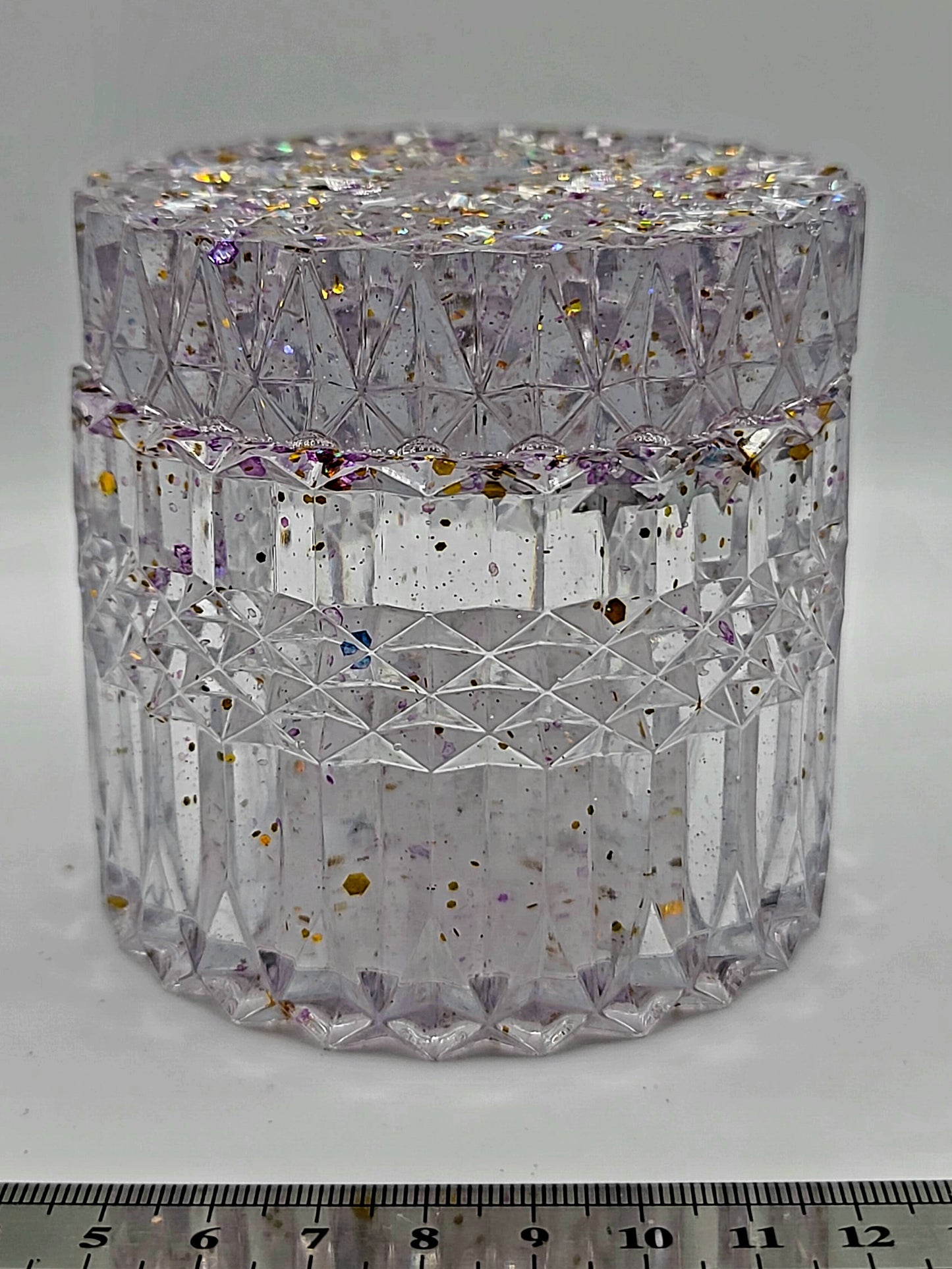 Beautiful handmade resin jar Large Cylinder B