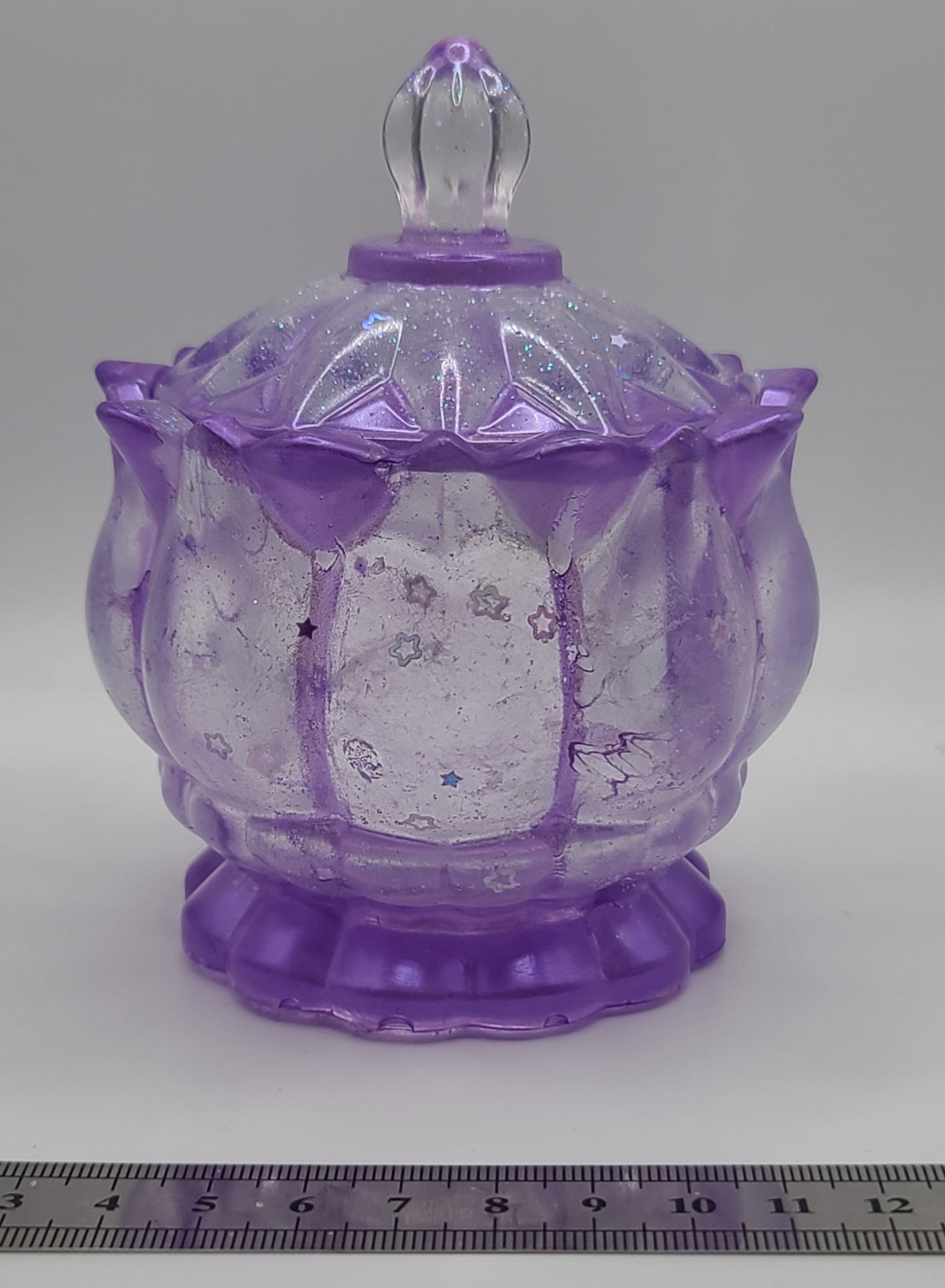 Beautiful handmade resin jar Large Flower D