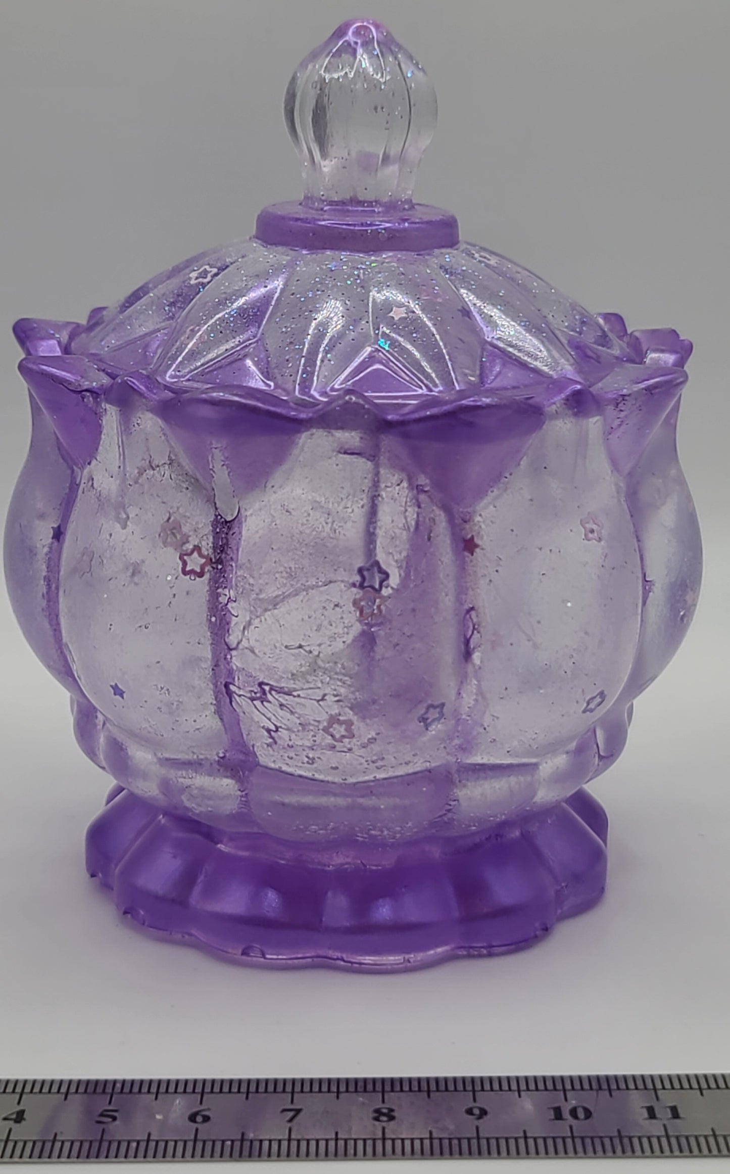 Beautiful handmade resin jar Large Flower D