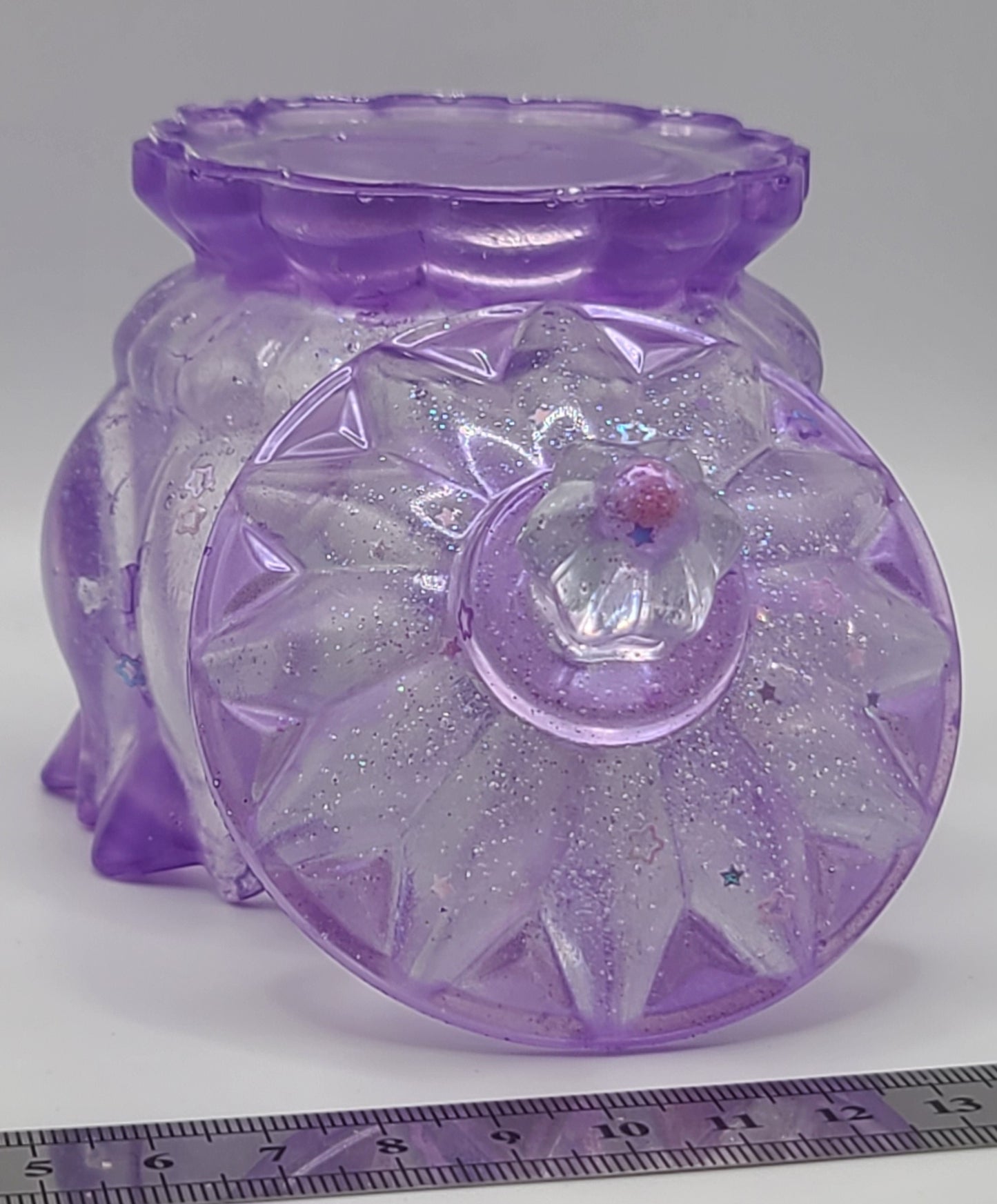 Beautiful handmade resin jar Large Flower D