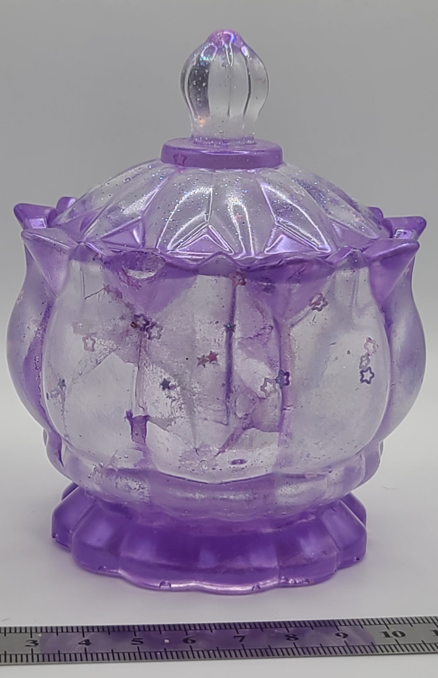 Beautiful handmade resin jar Large Flower D