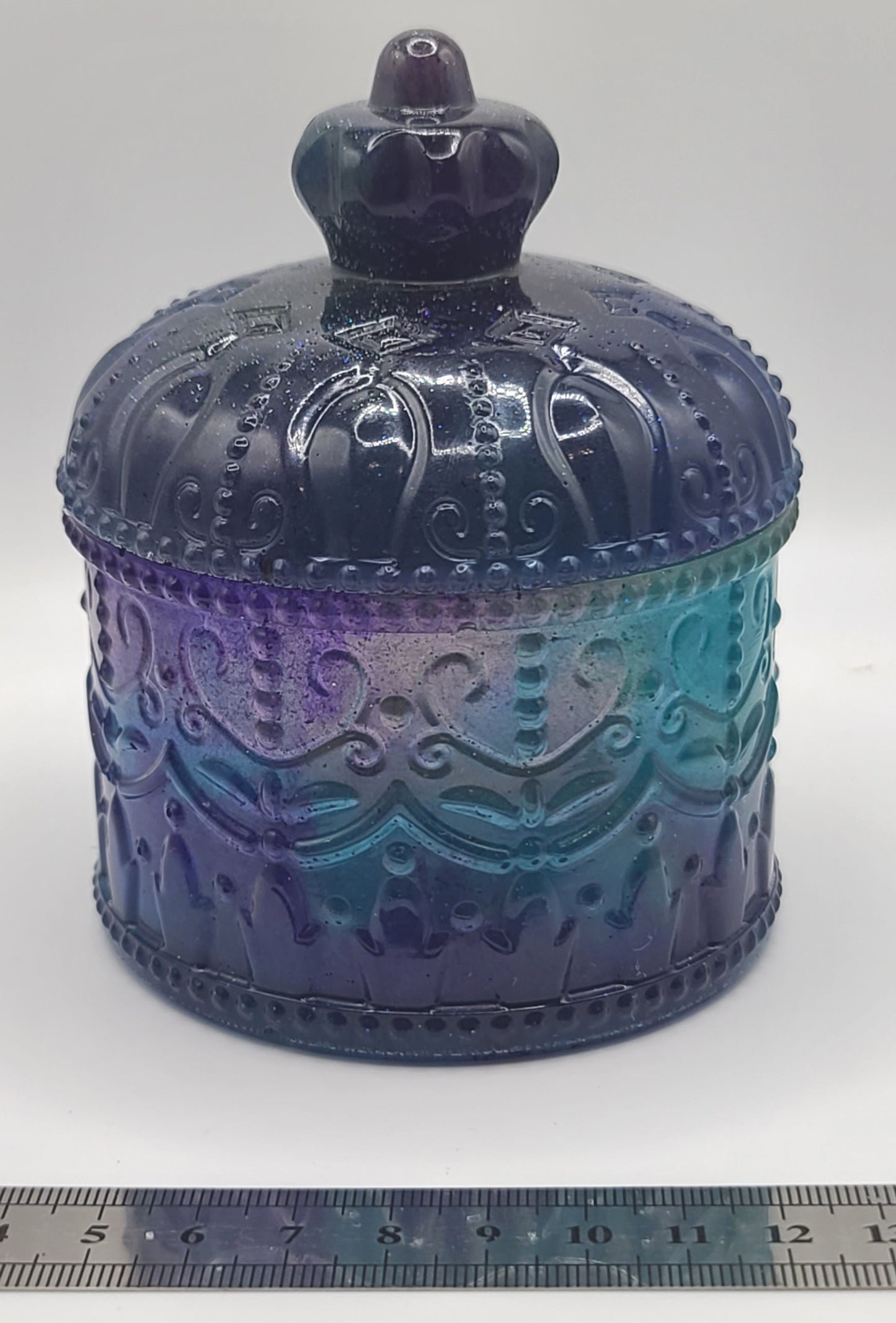 Beautiful handmade resin jar Large Fancy jar B