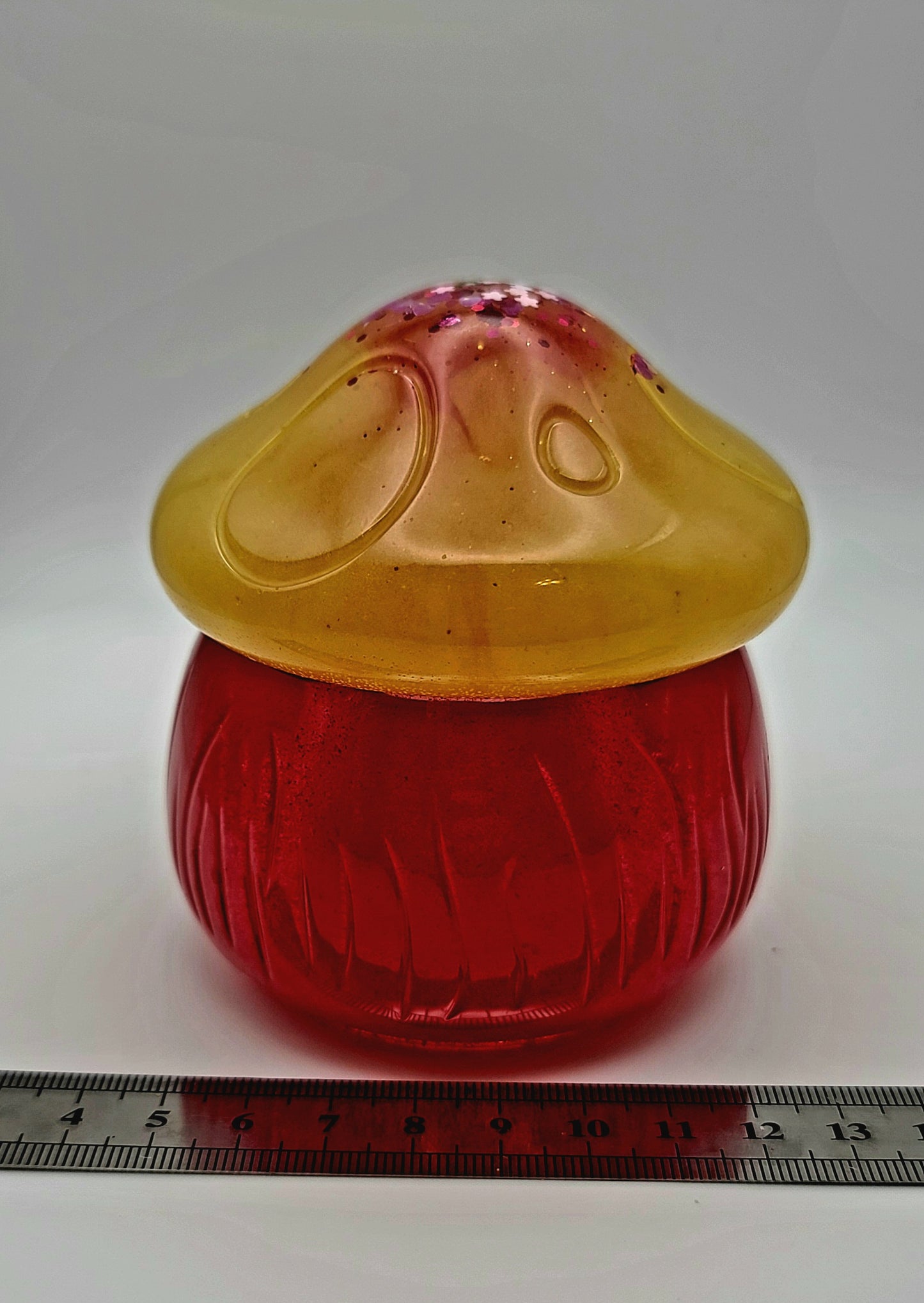 Beautiful handmade resin jar Mushroom B