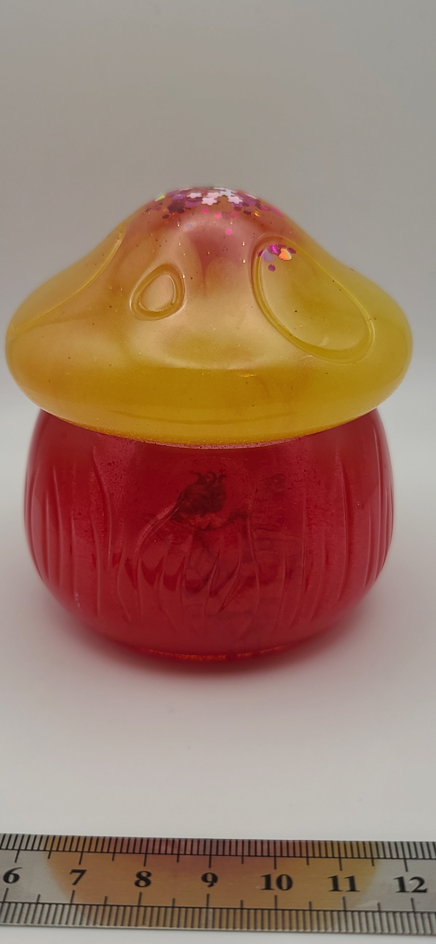 Beautiful handmade resin jar Mushroom B