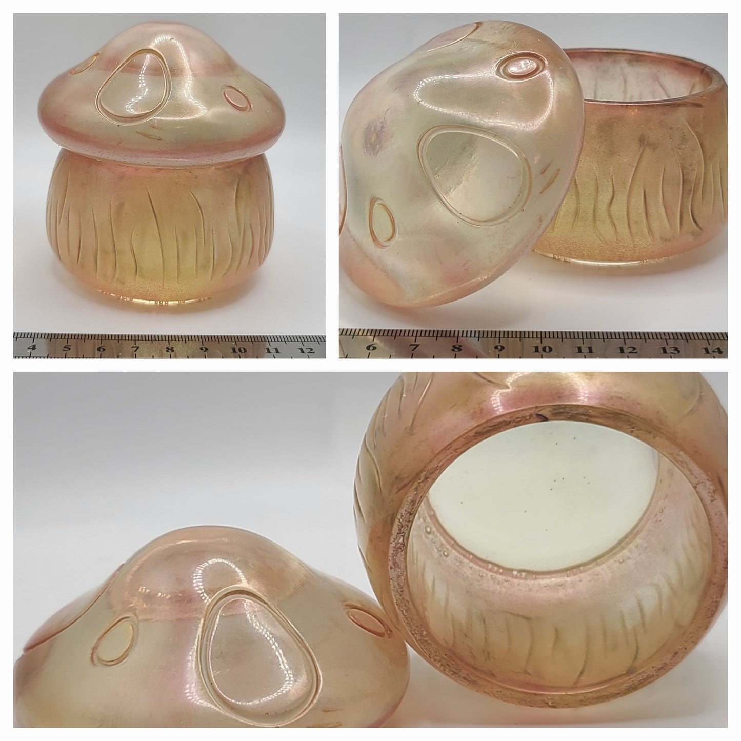 Beautiful handmade resin jar Mushroom C