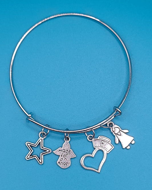 Charming Silver Bangle D